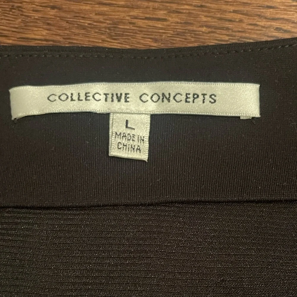 Collective Concepts High Waist Pleated black Skirt women Size Large NEW